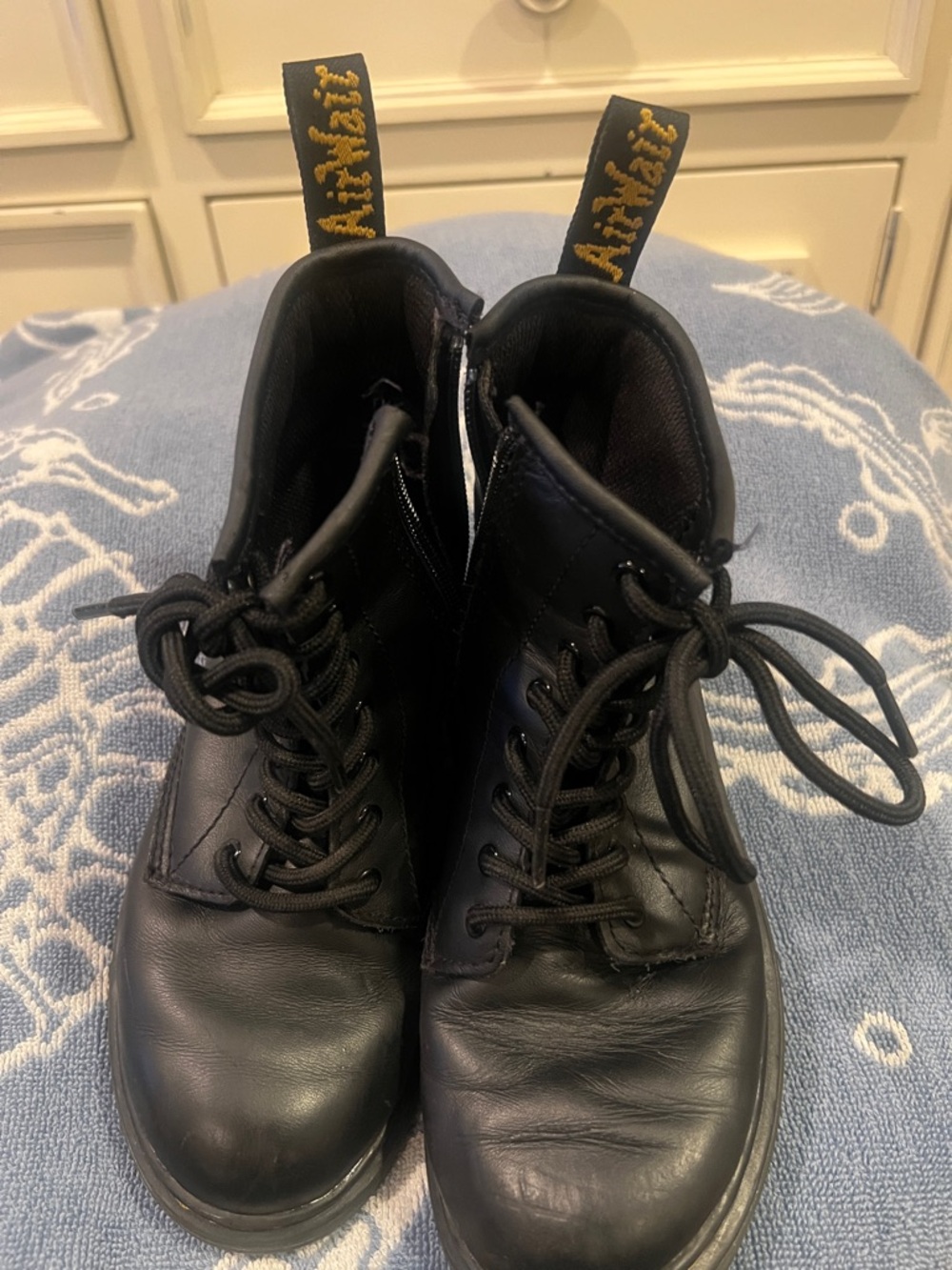 Dr. Martens Black Leather Lace-Up Combat Boots
